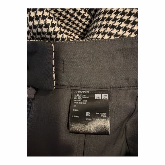 Uniqlo Wool Blend Houndstooth Tailored Pants Fully Lined Size 10 - Picture 5 of 5